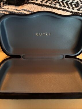 Gucci Black Eyewear Case with Gold Logo